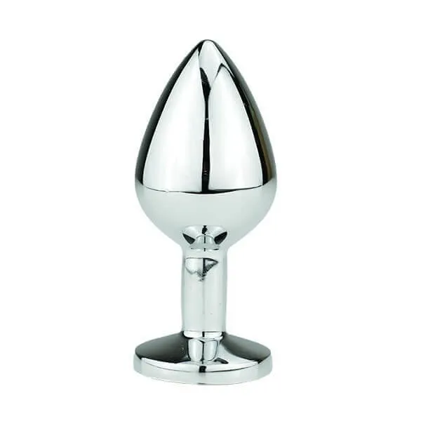 medium stål buttplug med glas krystal fra dreamdirty