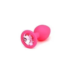 pink small anal plug fra simplepleasure med glas krystal