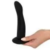 sort silikone anal dildo med sugekop fra black velvets i hånd