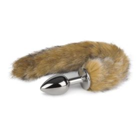 EasyToys Fox Tail Plug Silver – Elegant Metal Plug med Blød Brun Rævehale