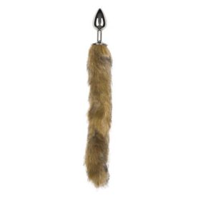 EasyToys Fox Tail Plug Silver – Elegant Metal Plug med Blød Brun Rævehale