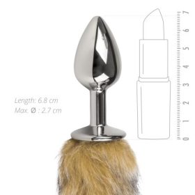 EasyToys Fox Tail Plug Silver – Elegant Metal Plug med Blød Brun Rævehale