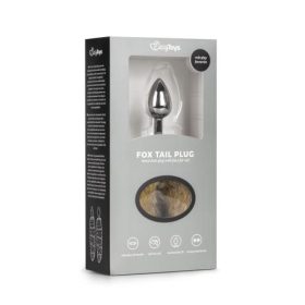 EasyToys Fox Tail Plug Silver – Elegant Metal Plug med Blød Brun Rævehale