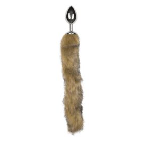 EasyToys Fox Tail Plug Silver – Eksklusiv Sølvfarvet Plug med Blød lysebrun Rævehale