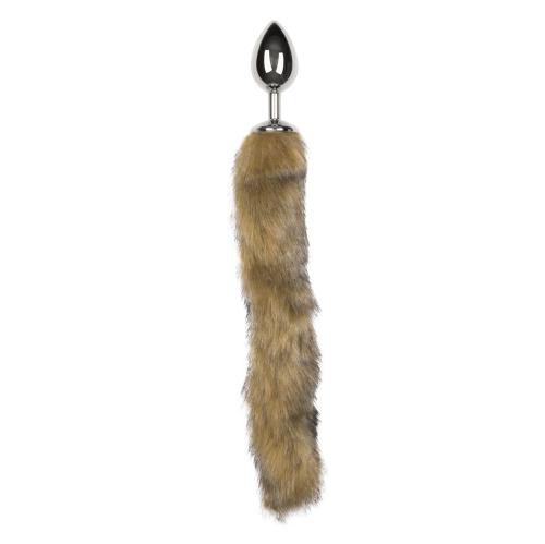 EasyToys Fox Tail Plug Silver – Eksklusiv Sølvfarvet Plug med Blød lysebrun Rævehale