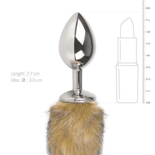 EasyToys Fox Tail Plug Silver – Eksklusiv Sølvfarvet Plug med Blød lysebrun Rævehale